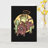 Carte Bull Rider Rodeo Frog Bull Rider (Fleur jaune)