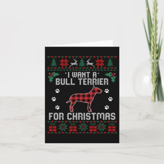 Carte Bull Terrier Amoureux des chiens Xmas Cadeaux Chie (Devant)