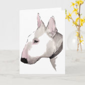 Carte Bull-terrier anglais (Fleur jaune)