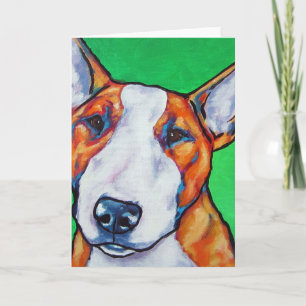 Carte Bull-terrier anglais rouge/blanc