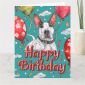 Carte Bull Terrier avec Ballons (Devant)