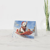 Carte Bull Terrier Chien dans la corniche laissez-le nei (Devant)