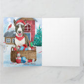Carte Bull Terrier Chien dans la neige Maison de Chien d (Intérieur)