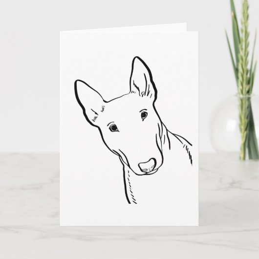 Carte Bull Terrier Chien Line Idée cadeau d'art (Devant)