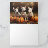 Carte Bull Terrier Chiot Automne Citrouille de plaisir (Intérieur)