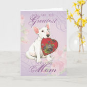 Carte Bull Terrier Heart Maman (Fleur jaune)