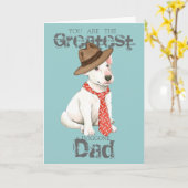 Carte Bull Terrier Papa (Fleur jaune)