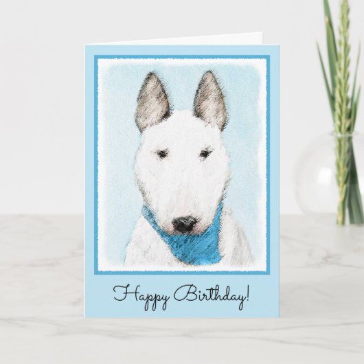 Carte Bull Terrier Peinture - Cute Original Dog Art (Devant)