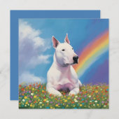 Carte Bull Terrier Rainbow Bridge Bully Custom Chien Nom (Devant / Derrière)