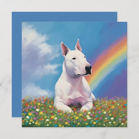 Carte Bull Terrier Rainbow Bridge Bully Custom Chien Nom (Devant / Derrière)