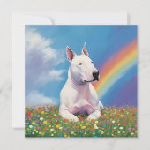 Carte Bull Terrier Rainbow Bridge Bully Custom Chien Nom (Devant)