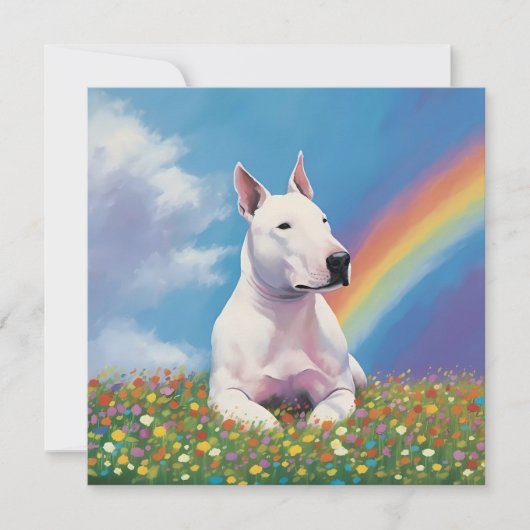 Carte Bull Terrier Rainbow Bridge Bully Custom Chien Nom (Devant)
