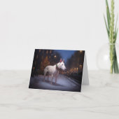 Carte Bull Terrier Saison de Noël festive (Devant)