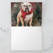 Carte Bulldog à Noël de neige (Intérieur)
