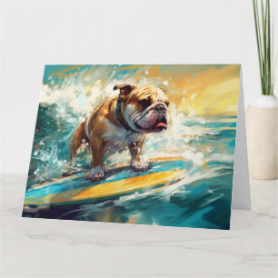 Carte Bulldog Beach Surf Peinture
