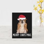 Carte Bulldog Bully Joyeux anglais Bulldog Noël 1 (Fleur jaune)
