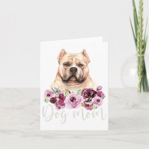Carte Bulldog Chien Maman Floral Bully Mama