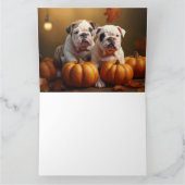 Carte Bulldog chiot automne délice citrouille  (Intérieur)