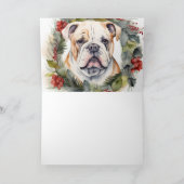 Carte Bulldog Christmas Wreath Festive Pup (Intérieur)