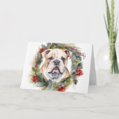 Carte Bulldog Christmas Wreath Festive Pup (Devant)