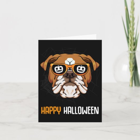 Carte Bulldog Dans Les Sungles Lazy Costume Halloween Ch (Devant)