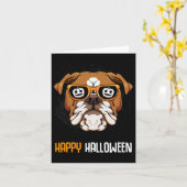 Carte Bulldog Dans Les Sungles Lazy Costume Halloween Ch (Fleur jaune)