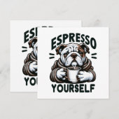 Carte Bulldog Espresso Chaud - Café Confortable (Devant / Derrière)