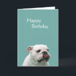 Carte Bulldog funny face custom birthday card<br><div class="desc">Bulldog funny face with tongue broing out,  dog photo porcustom happy birthday card. great for dog lovers</div>