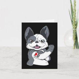 Carte Bulldog Funny J'aime maman tatouage
