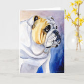 Carte Bulldog Greeting (Fleur jaune)