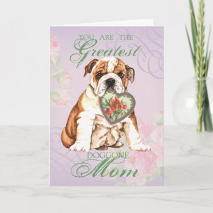 Carte Bulldog Heart Maman