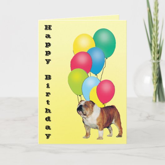 Carte Bulldog Joyeux anniversaire (Devant)