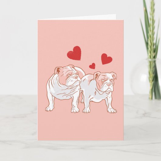 Carte Bulldog Love Valentine (Devant)