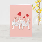 Carte Bulldog Love Valentine (Fleur jaune)