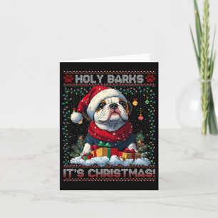 Carte Bulldog Noël Arbre Lumières Décorations Chien Aime