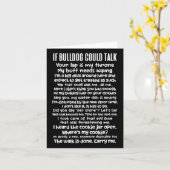 Carte Bulldog Pourrait Parler Au Propriétaire De Bulldog (Fleur jaune)