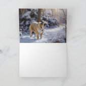 Carte Bulldog Qu'Il Neige Noël Brossé (Intérieur)
