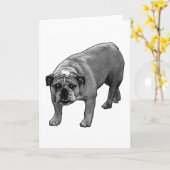 Carte Bulldog Vœu Lumineux (Fleur jaune)