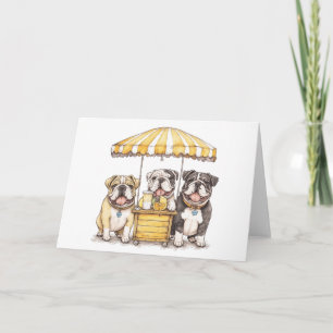 Carte Bulldogs Anglais Courant Un Stand De Lemonade