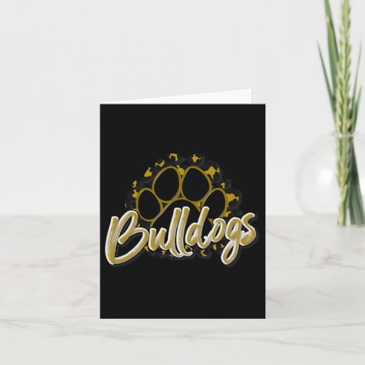 Carte Bulldogs Gold Black Cheetah School (Devant)