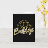 Carte Bulldogs Gold Black Cheetah School (Fleur jaune)