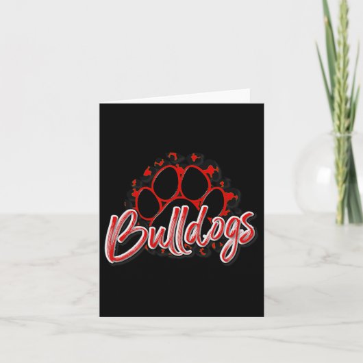 Carte Bulldogs Red Black Cheetah School (Devant)