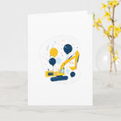 Carte Bulldozer d'anniversaire (Fleur jaune)