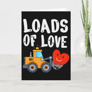 Carte Bulldozer de la Saint-Valentin mignon véhicule cha