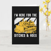 Carte Bulldozer Je suis ici pour la construction de Ditc (Fleur jaune)