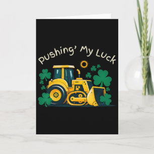 Carte Bulldozer St. Patrick Fun Construction Enfants