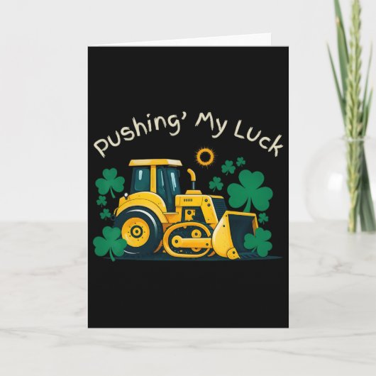 Carte Bulldozer St. Patrick Fun Construction Enfants (Devant)