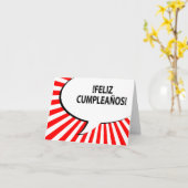Carte bulle comique de feliz cumpleanos (Fleur jaune)