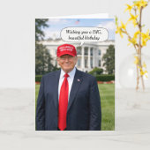 Carte Bulle de discours d'anniversaire de Trump (Fleur jaune)