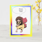 Carte Bulle féerique de la parole, vent dans ma jupe ! (Fleur jaune)